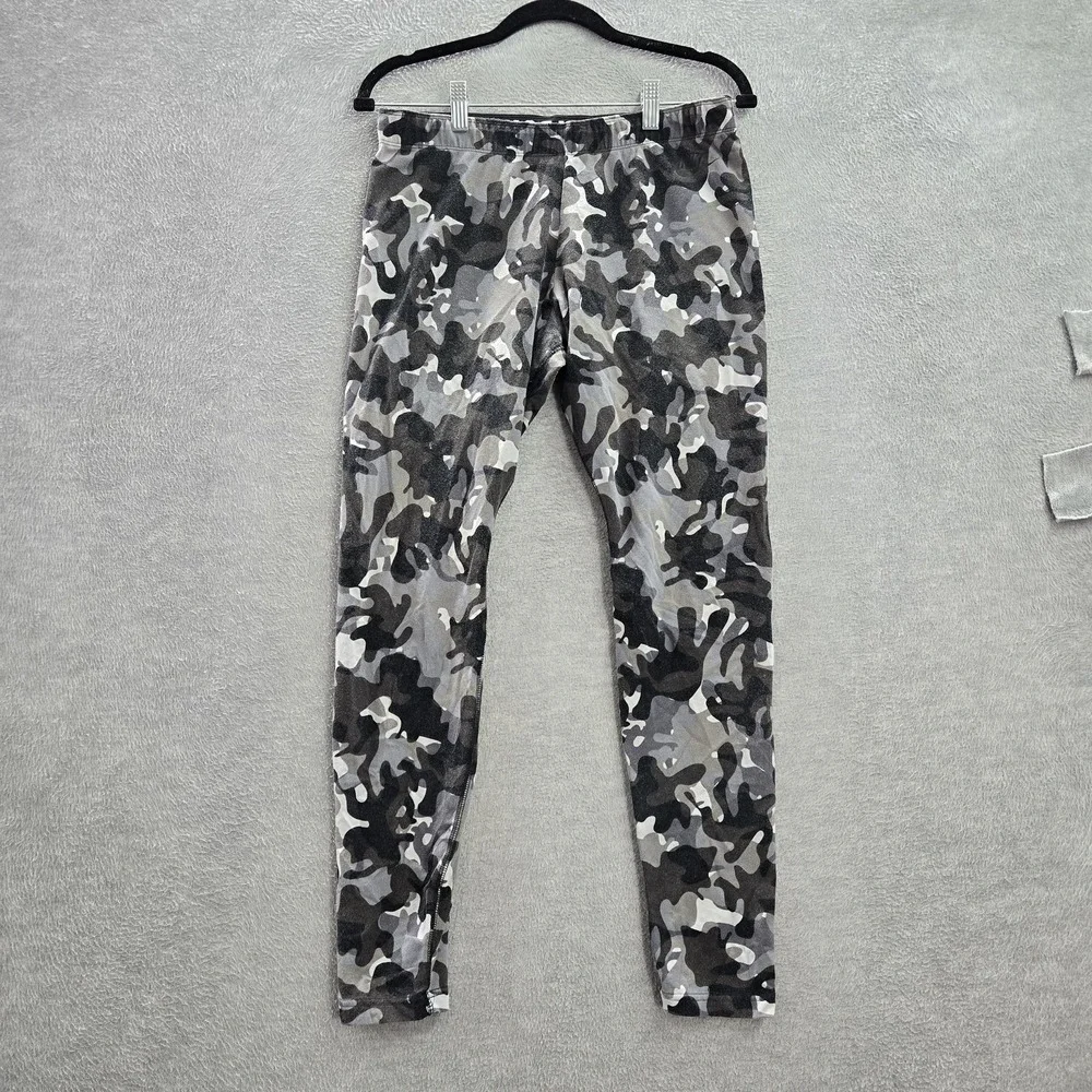 Nike Women Activewear Pants L Gray Leggings Camouflage Logo 28